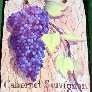 Art on Slate Hand Painted Decor  for many areas wine theme indoor or outdoor